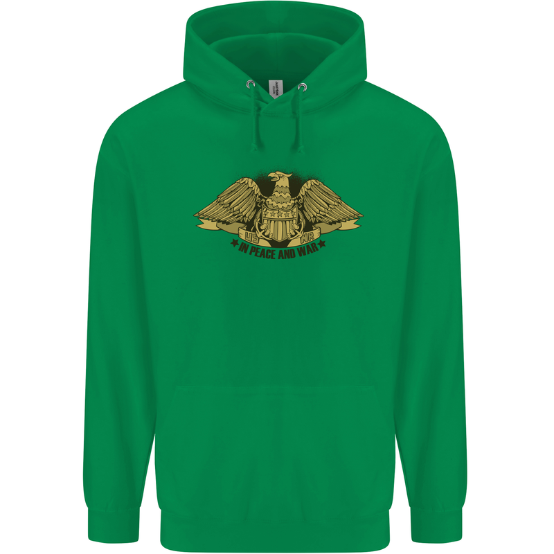 US Natural Resources in Peace & War USA Mens 80% Cotton Hoodie Irish Green