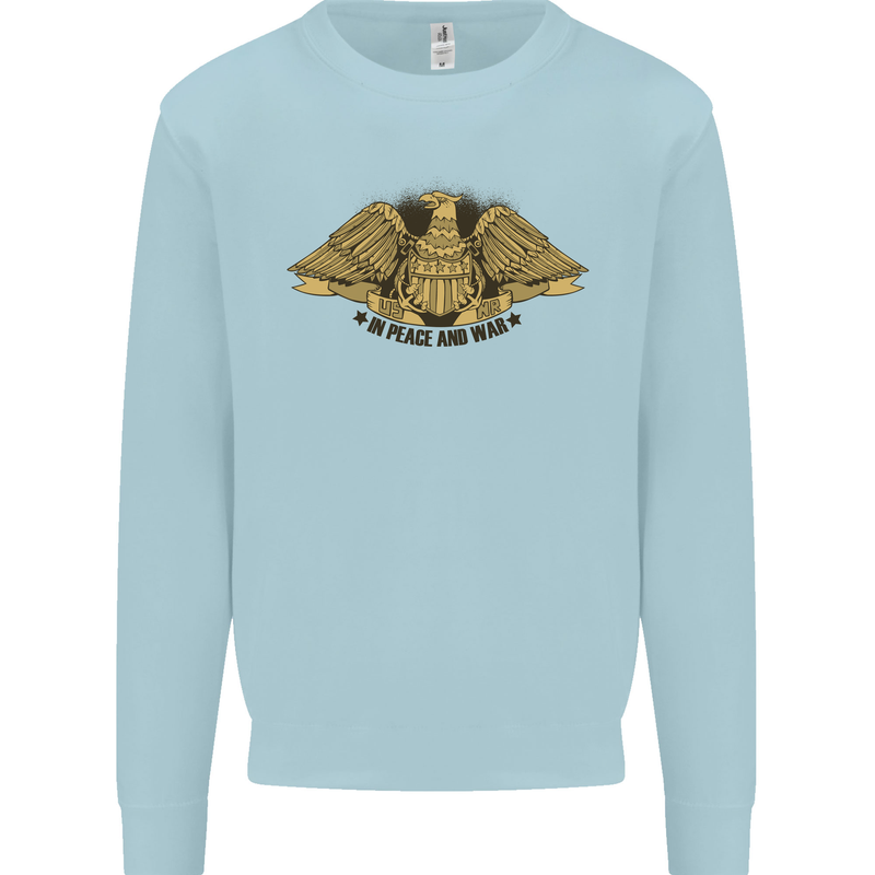 US Natural Resources in Peace & War USA Mens Sweatshirt Jumper Light Blue