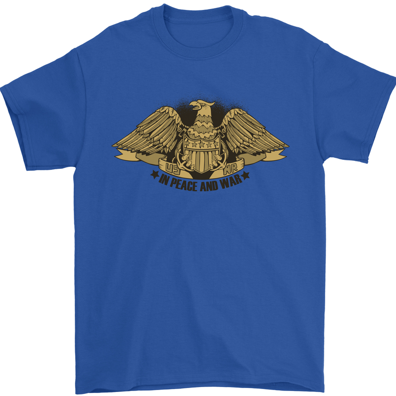 US Natural Resources in Peace & War USA Mens T-Shirt 100% Cotton Royal Blue