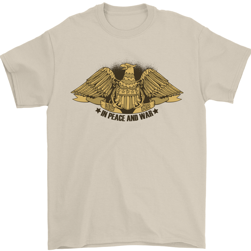 US Natural Resources in Peace & War USA Mens T-Shirt 100% Cotton Sand