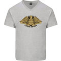 US Natural Resources in Peace & War USA Mens V-Neck Cotton T-Shirt Sports Grey