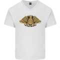 US Natural Resources in Peace & War USA Mens V-Neck Cotton T-Shirt White