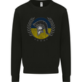 Ukraine Bodybuilding Flag Gym Training Spartan Kids Sweatshirt Jumper Black