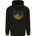 Ukraine Bodybuilding Flag Gym Training Spartan Mens 80% Cotton Hoodie Black