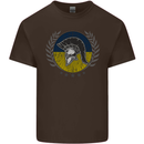 Ukraine Bodybuilding Flag Gym Training Spartan Mens Cotton T-Shirt Tee Top Dark Chocolate