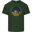 Ukraine Bodybuilding Flag Gym Training Spartan Mens Cotton T-Shirt Tee Top Forest Green