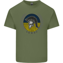 Ukraine Bodybuilding Flag Gym Training Spartan Mens Cotton T-Shirt Tee Top Military Green