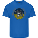 Ukraine Bodybuilding Flag Gym Training Spartan Mens Cotton T-Shirt Tee Top Royal Blue