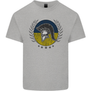 Ukraine Bodybuilding Flag Gym Training Spartan Mens Cotton T-Shirt Tee Top Sports Grey