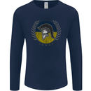 Ukraine Bodybuilding Flag Gym Training Spartan Mens Long Sleeve T-Shirt Navy Blue