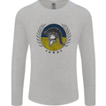 Ukraine Bodybuilding Flag Gym Training Spartan Mens Long Sleeve T-Shirt Sports Grey