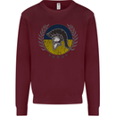 Ukraine Bodybuilding Flag Gym Training Spartan Mens Sweatshirt Jumper Maroon