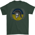 Ukraine Bodybuilding Flag Gym Training Spartan Mens T-Shirt 100% Cotton Forest Green