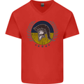 Ukraine Bodybuilding Flag Gym Training Spartan Mens V-Neck Cotton T-Shirt Red