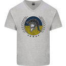 Ukraine Bodybuilding Flag Gym Training Spartan Mens V-Neck Cotton T-Shirt Sports Grey