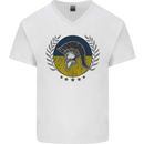 Ukraine Bodybuilding Flag Gym Training Spartan Mens V-Neck Cotton T-Shirt White
