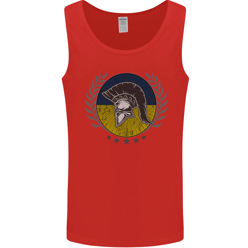 Ukraine Bodybuilding Flag Gym Training Spartan Mens Vest Tank Top Red