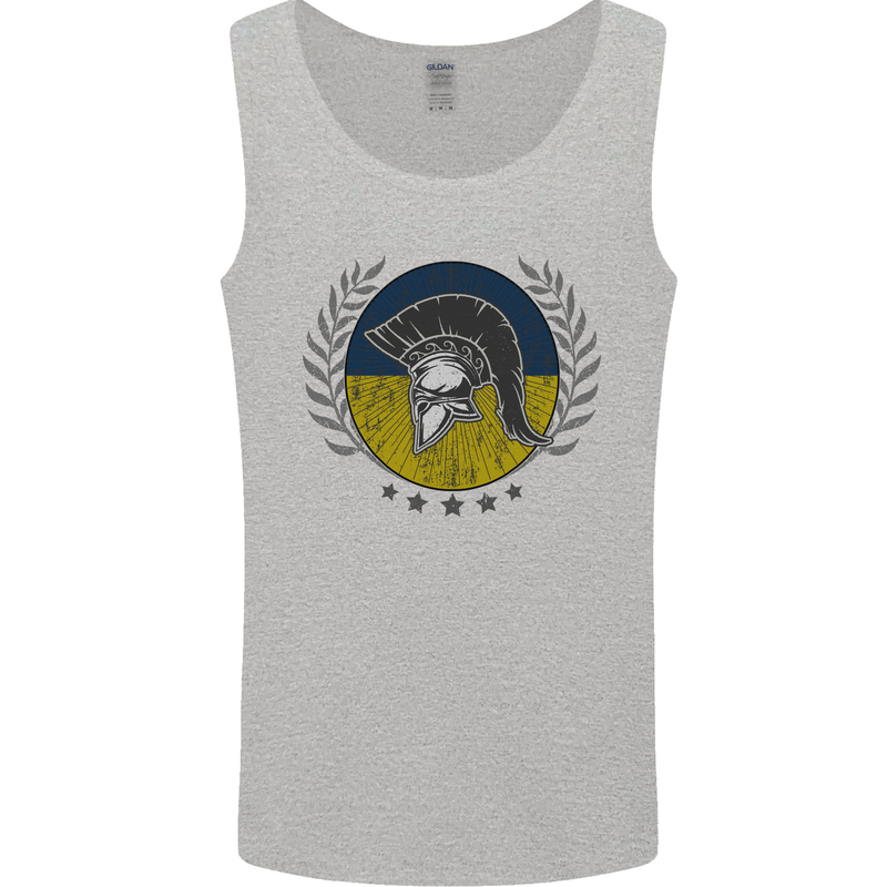 Ukraine Bodybuilding Flag Gym Training Spartan Mens Vest Tank Top Sports Grey