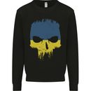 Ukraine Skull Gym Bodybuilding Biker Kids Sweatshirt Jumper Black
