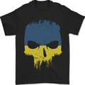 Ukraine Skull Gym Bodybuilding Biker Mens T-Shirt 100% Cotton Black