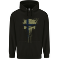 Ukraine Skull Gym Training Bodybuilding Mens 80% Cotton Hoodie Black