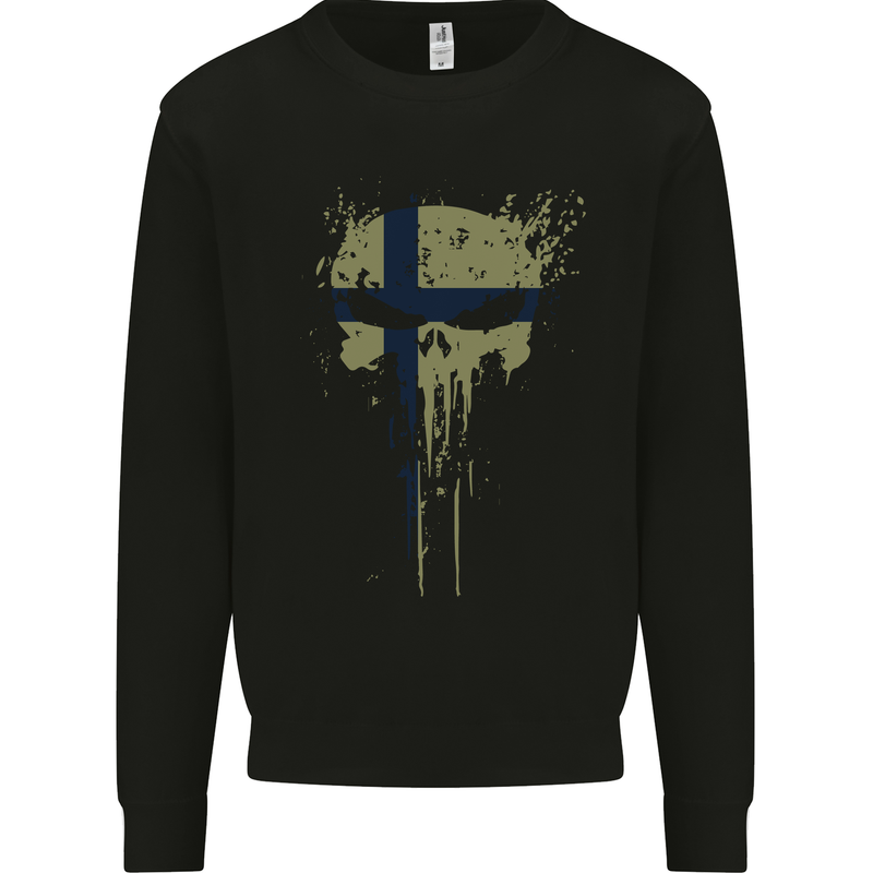 Ukraine Skull Gym Training Bodybuilding Mens Sweatshirt Jumper Black