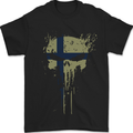 Ukraine Skull Gym Training Bodybuilding Mens T-Shirt 100% Cotton Black