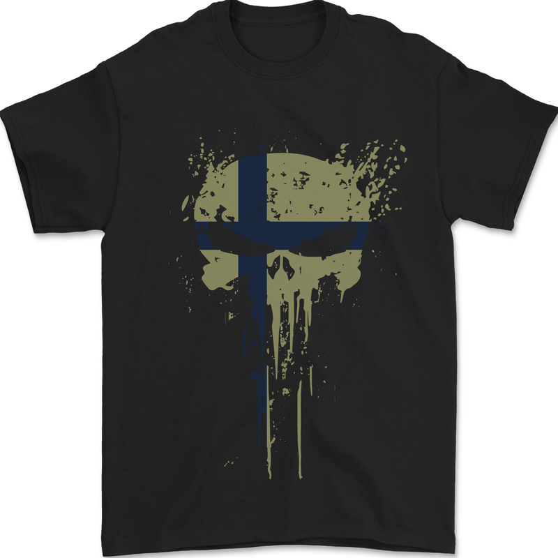 Ukraine Skull Gym Training Bodybuilding Mens T-Shirt 100% Cotton Black