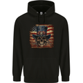 Uncle Sam Skull With USA Flag Fantasy America Childrens Kids Hoodie Black