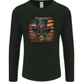 Uncle Sam Skull With USA Flag Fantasy America Mens Long Sleeve T-Shirt Black