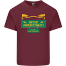 Underestimate Guy & Paddle Funny Kayaking Kayak Mens Cotton T-Shirt Tee Top Maroon