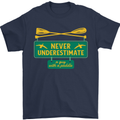 Underestimate Guy & Paddle Funny Kayaking Kayak Mens T-Shirt 100% Cotton Navy Blue