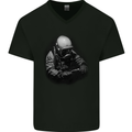 Underwater Welder Scuba Diving Diver Mens V-Neck Cotton T-Shirt Black