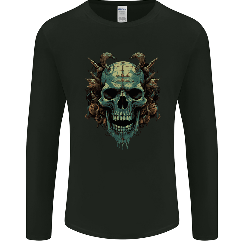 Underworld Devil Skull Demon Satan Mens Long Sleeve T-Shirt Black