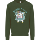 Unicorn Birthday Princess 4th 5th 6th 7th 8th Kids Sweatshirt Jumper Forest Green