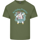 Unicorn Birthday Princess 4th 5th 6th 7th 8th Mens Cotton T-Shirt Tee Top Military Green