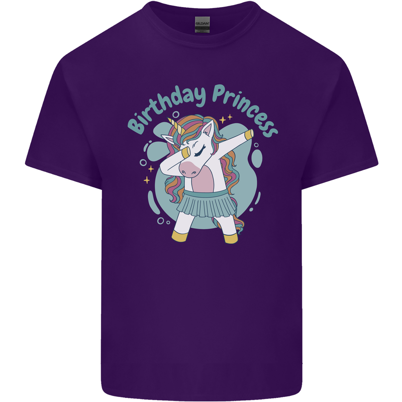 Unicorn Birthday Princess 4th 5th 6th 7th 8th Mens Cotton T-Shirt Tee Top Purple