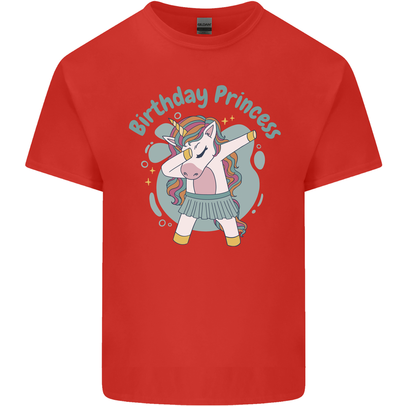 Unicorn Birthday Princess 4th 5th 6th 7th 8th Mens Cotton T-Shirt Tee Top Red