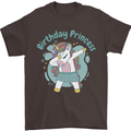 Unicorn Birthday Princess 4th 5th 6th 7th 8th Mens T-Shirt 100% Cotton Dark Chocolate