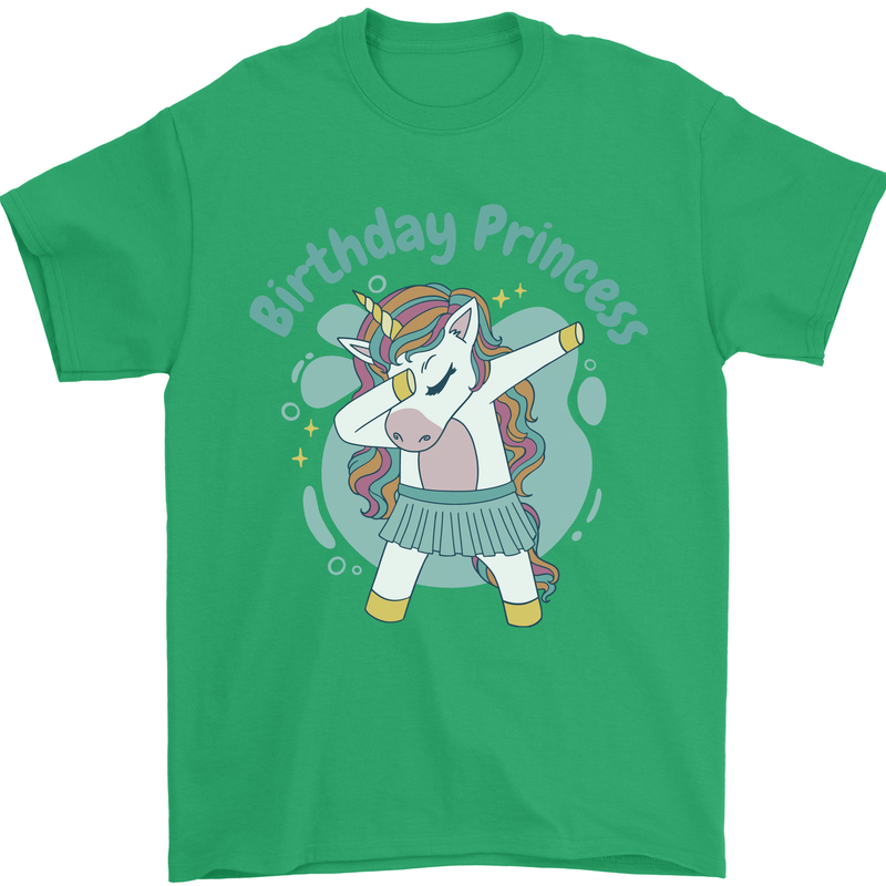Unicorn Birthday Princess 4th 5th 6th 7th 8th Mens T-Shirt 100% Cotton Irish Green
