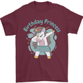 Unicorn Birthday Princess 4th 5th 6th 7th 8th Mens T-Shirt 100% Cotton Maroon