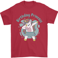 Unicorn Birthday Princess 4th 5th 6th 7th 8th Mens T-Shirt 100% Cotton Red