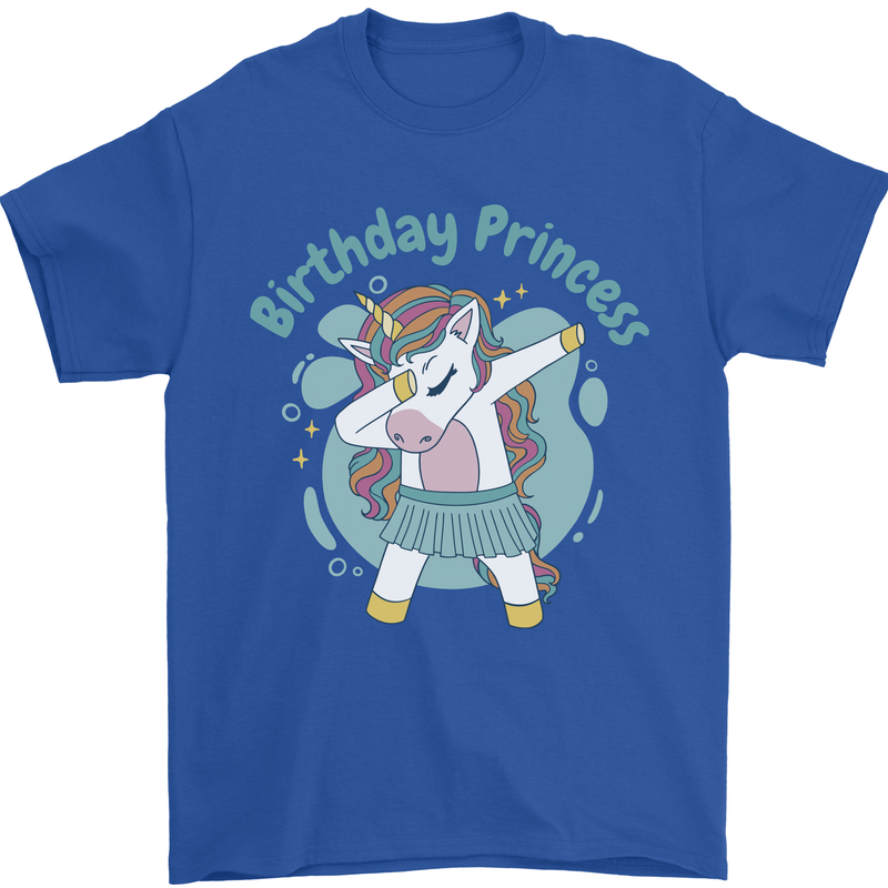 Unicorn Birthday Princess 4th 5th 6th 7th 8th Mens T-Shirt 100% Cotton Royal Blue