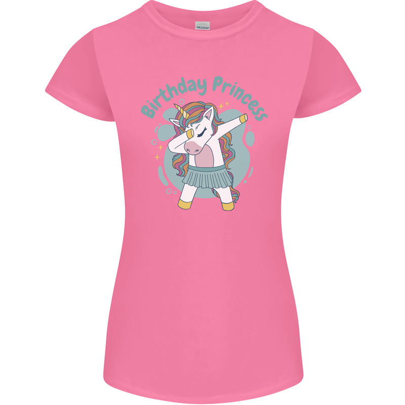 Unicorn Birthday Princess 4th 5th 6th 7th 8th Womens Petite Cut T-Shirt Azalea