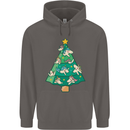 Unicorn Christmas Tree Xmas Mens 80% Cotton Hoodie Charcoal