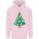 Unicorn Christmas Tree Xmas Mens 80% Cotton Hoodie Light Pink