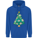 Unicorn Christmas Tree Xmas Mens 80% Cotton Hoodie Royal Blue