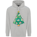 Unicorn Christmas Tree Xmas Mens 80% Cotton Hoodie Sports Grey