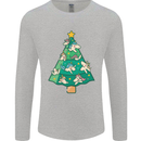 Unicorn Christmas Tree Xmas Mens Long Sleeve T-Shirt Sports Grey