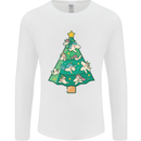 Unicorn Christmas Tree Xmas Mens Long Sleeve T-Shirt White